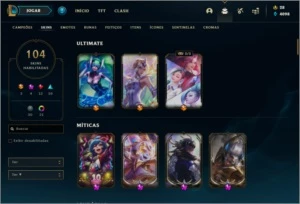Conta de Lol ex diamante 73% winrate - 100 skins - League of Legends