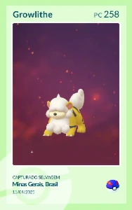 Growlithe Shiny 4 Estrelas - Pokemon Go
