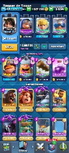 Clash Royale CV 58, torre 15 TODAS RARAS E COMUNS FULL 1kk G