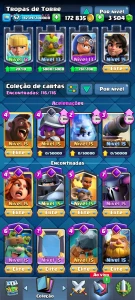 Clash Royale CV 57, torre 15 COM TODAS RARAS E COMUNS FULL