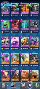 Clash Royale CV 57, torre 15 COM TODAS RARAS E COMUNS FULL