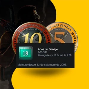 CONTA STEAM 18 ANOS (13 SETEMBRO DE 2003) COM 10 e 5 ANOS - Counter Strike CS