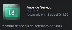 CONTA STEAM 18 ANOS (13 SETEMBRO DE 2003) COM 10 e 5 ANOS - Counter Strike CS