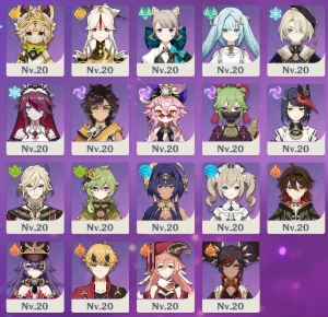 Conta de Genshin Impact - AR 55 e 8 Personagens 5 estrelas