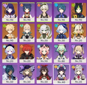 Conta de Genshin Impact - AR 55 e 8 Personagens 5 estrelas