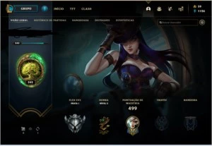 conta league of legends com email original e 150 skins LOL