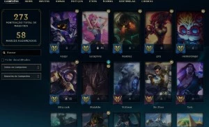 Conta com ícones raros que existe no League Of Legends LOL