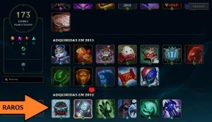Conta com ícones raros que existe no League Of Legends LOL
