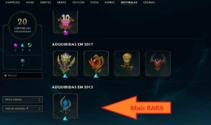 Conta com ícones raros que existe no League Of Legends LOL