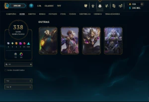 Ouro 3 com TODOS os Champs e 338 Skins ( MID / JG ) - League of Legends LOL