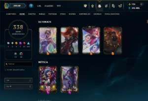 Ouro 3 com TODOS os Champs e 338 Skins ( MID / JG ) - League of Legends LOL