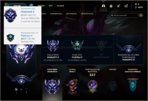 Conta diamante 2 com 103 champs e 74 skins ( 4 ultimates ) - League of Legends LOL
