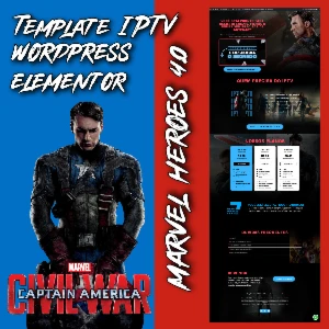 Pagina IPTV Elementor Capitão America Marvel Heroes 4.0