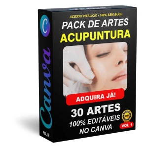 Pack Canva Acupuntura - 30 Artes Editáveis - Serviços Digitais