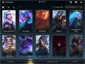 Conta WR - Esmeralda 1 com 17 Skins e 42 Champs - League of Legends: Wild Rift LOL WR