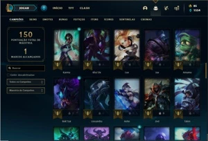 Conta Unranked com 79 Champs e 43 Skins - League of Legends LOL