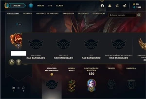 Conta Unranked com 79 Champs e 43 Skins - League of Legends LOL