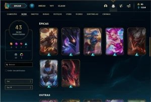 Conta Unranked com 79 Champs e 43 Skins - League of Legends LOL