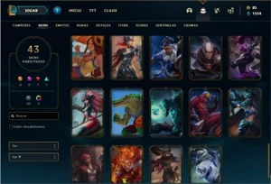 Conta Unranked com 79 Champs e 43 Skins - League of Legends LOL