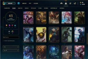 Conta Unranked com 79 Champs e 43 Skins - League of Legends LOL