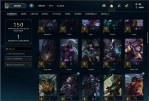 Conta Unranked com 79 Champs e 43 Skins - League of Legends LOL
