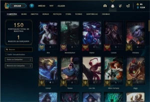 Conta Unranked com 79 Champs e 43 Skins - League of Legends LOL