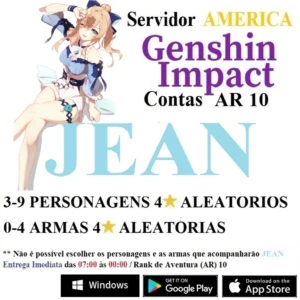CONTA INICIANTE COM PERSONAGEM JEAN 5⭐ - AR10 - Genshin Impact