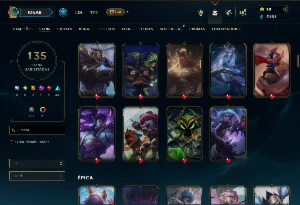 Ouro 2 com TODOS os Champs e 135 Skins ( MID / ADC / SUP ) - League of Legends LOL