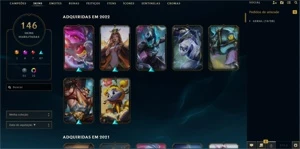 CONTA LEAGUE OF LEGENDS, PLAT 4 SKINS ADC/SUPORTE ETC+BRINDE LOL