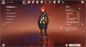 Conta AR21 com Klee+Diluc+Albedo - Genshin Impact