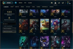 Conta ouro 2 com 9 skins e 40 champs - League of Legends LOL