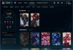 Conta LoL - Plat II - Todos Champs - 149 Skins - League of Legends