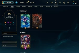 Conta League of Legends - Gold 3, 40 skins, 17 baús e chaves LOL