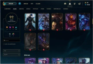 league of legends, diamante 3, 95 skins, nivel 360 LOL