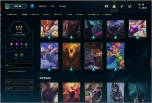league of legends, diamante 3, 95 skins, nivel 360 LOL