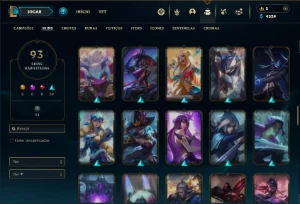 Prata 3 com 100 Champs e 93 Skins ( MAIN MID ) - League of Legends LOL