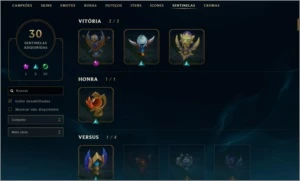 Conta league of legends 333 skins Diamond IV LOL