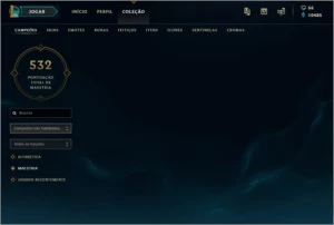 Conta league of legends 333 skins Diamond IV LOL