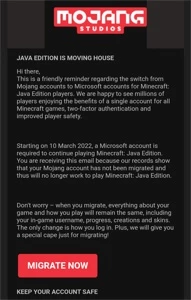 CONTA DE MINECRAFT NÃO MIGRADA