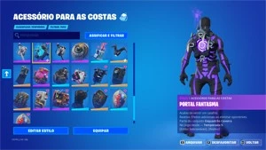 Conta com Skull Roxo / Cavaleiro Negro - Fortnite