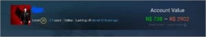 Conta Steam avaliada em 3mil reais