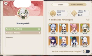 Conta Genshin Impact AR60 21 Personagens 5 Estrelas