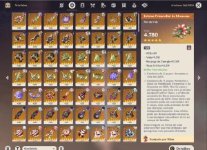 Conta Genshin Impact AR60 21 Personagens 5 Estrelas