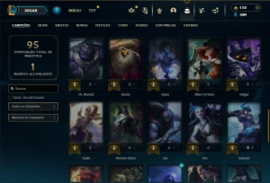 Diamante 3 com 50 Champs e 16 Skins + 30 Espolios - League of Legends LOL