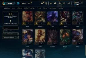 Diamante 3 com 50 Champs e 16 Skins + 30 Espolios - League of Legends LOL