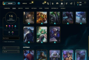 Diamante 3 com 50 Champs e 16 Skins + 30 Espolios - League of Legends LOL