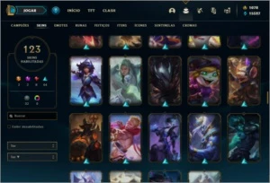 Conta - League of Legends com todos os campeões e 123 skins LOL