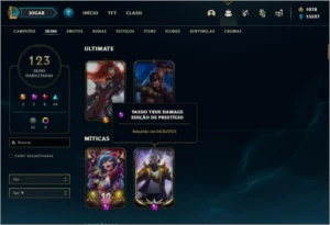 Conta - League of Legends com todos os campeões e 123 skins LOL