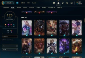 Conta - League of Legends com todos os campeões e 123 skins LOL