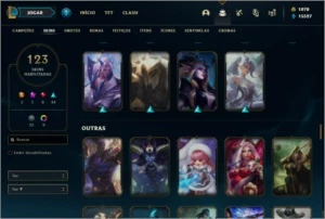 Conta - League of Legends com todos os campeões e 123 skins LOL